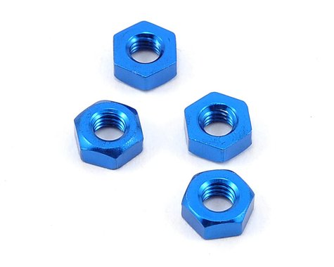 Yokomo 3mm Aluminum Nut (Blue) (4)